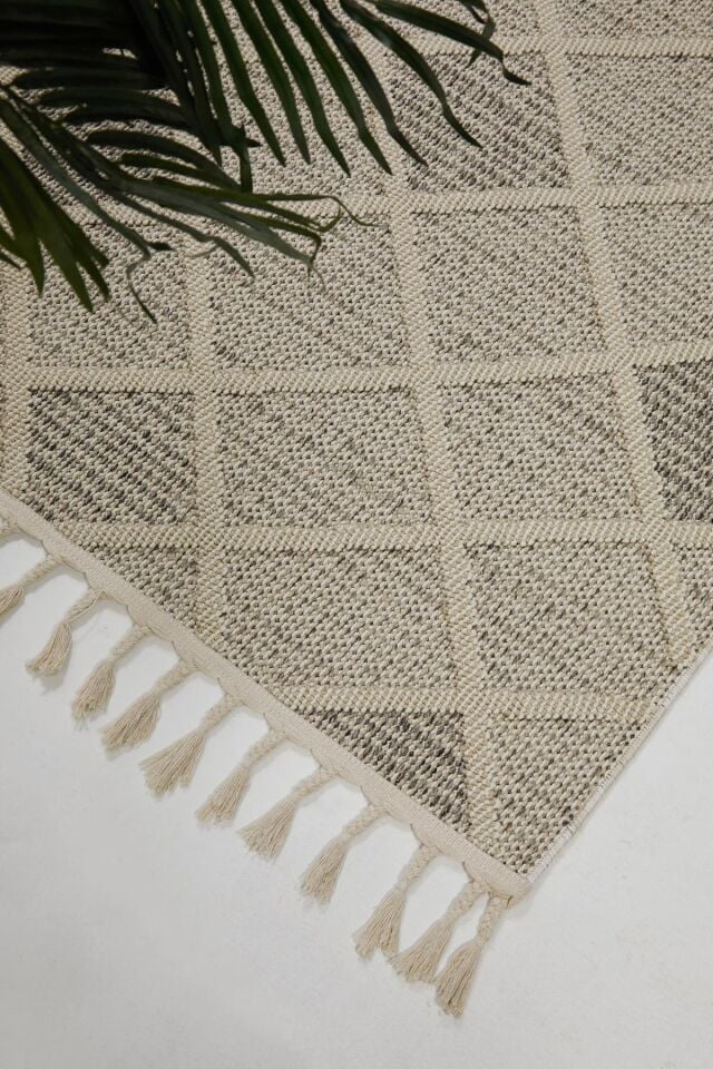 Dekorenti Bukle 1411 Krem - Geometrik Desenli İskandinav Halı