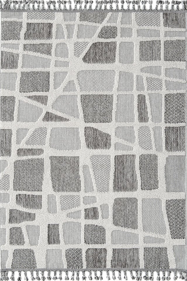 Dekorenti Bukle 1414 Gri - Modern İskandinav Tozumaz Halı