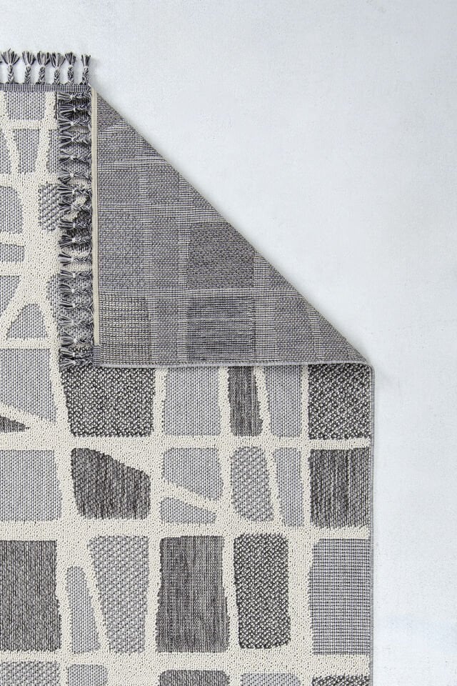 Dekorenti Bukle 1414 Gri - Modern İskandinav Tozumaz Halı