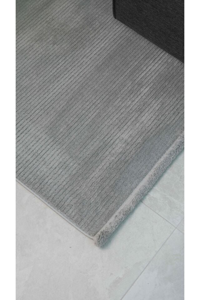 Velar 3603 Gri Halı - İnce Çizgili Soft Dokulu Gri Salon Halısı