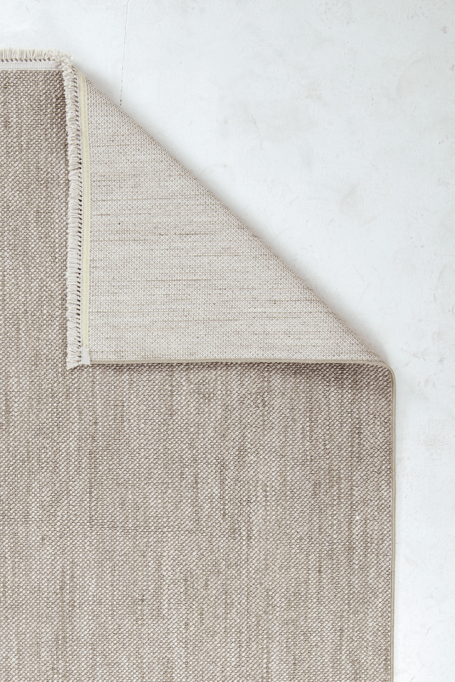 Piana 1104 Bej – Pamuk Tabanlı Örgü Saçaklı Modern Polyester Halı 200x290