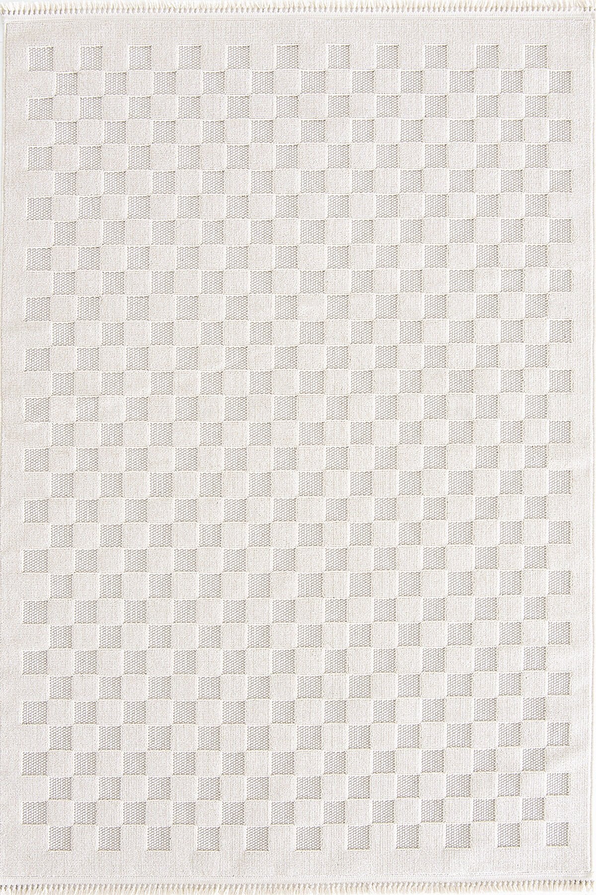 Dekorenti Togo 7514 Krem - Kare Dama Desenli Modern Halı