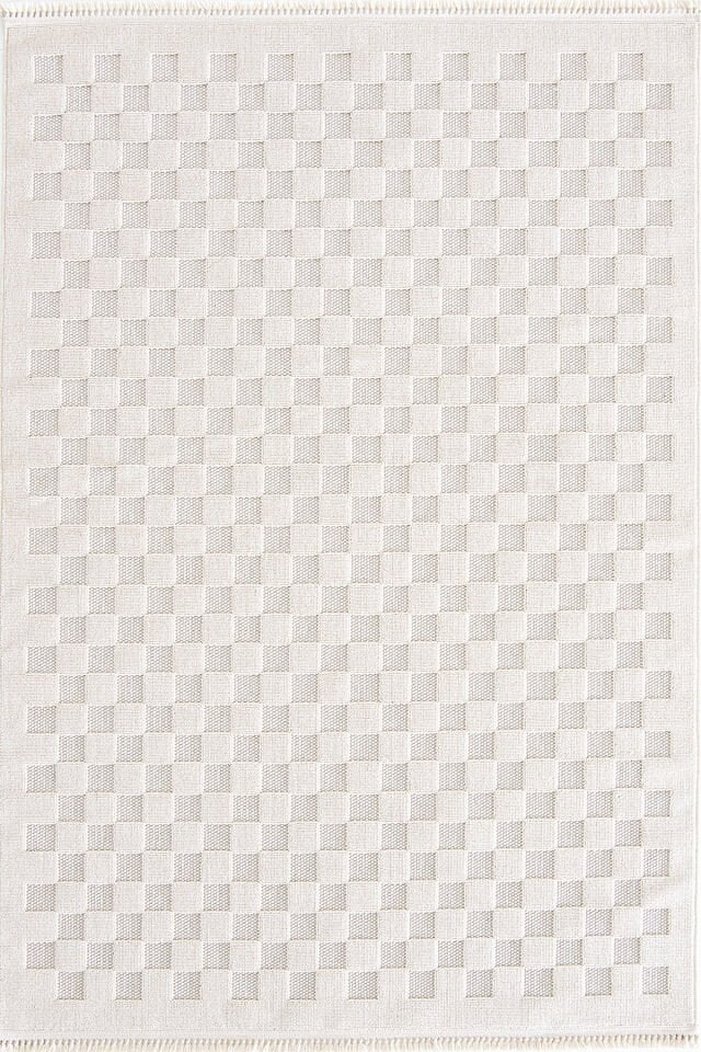 Dekorenti Togo 7514 Krem - Kare Dama Desenli Modern Halı