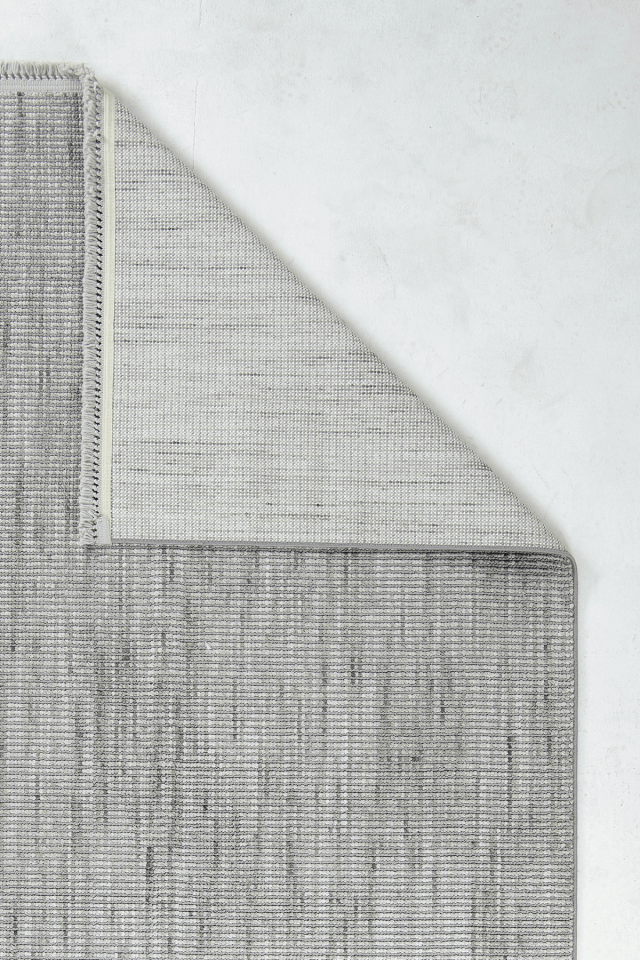 Piana 1105 Gri – Pamuk Tabanlı Örgü Saçaklı Modern Polyester Halı 200x290