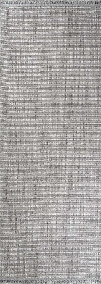 Dekorenti Piana 1105 Gri – Pamuk Tabanlı Örgü Saçaklı Modern Polyester Halı