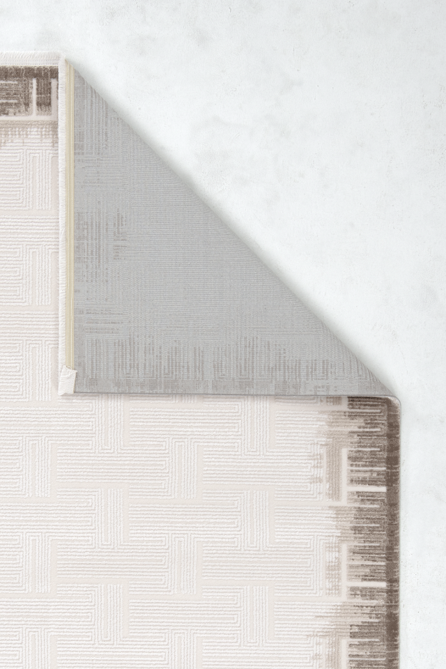 Eliza Plus 3401 Kahve - Modern Çerçeve Desenli Akrilik Halı 160x230