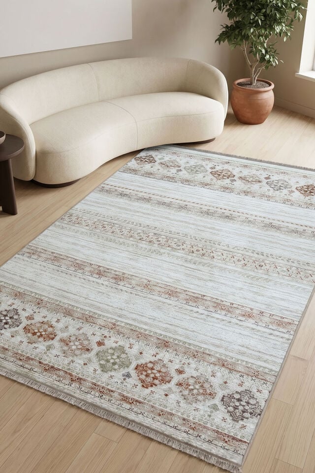 Enti Bahar 3008 Multi Halı - Yatay Etnik Desenli Akrilik Halı