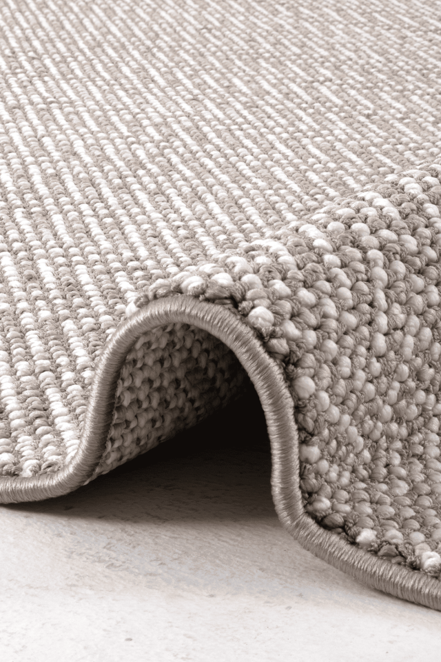 Dekorenti Piana 1108 Bej – Pamuk Tabanlı Örgü Saçaklı Modern Polyester Halı