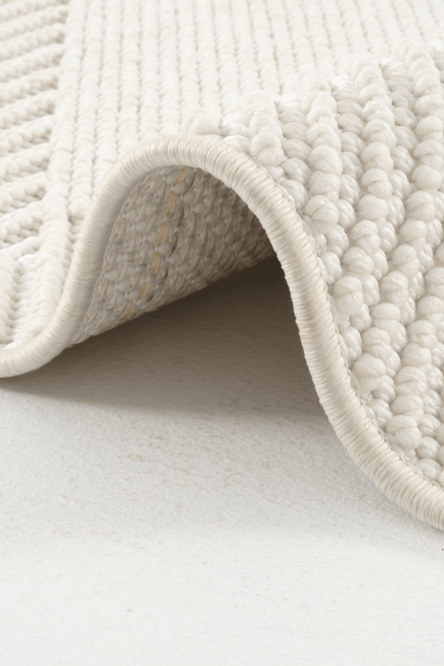 Dekorenti Vega 1454 Krem – Pamuk Taban Örgü Saçaklı Modern Halı