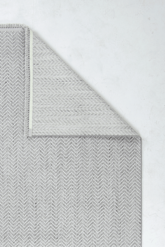 Piana 1109 Gri – Pamuk Tabanlı Örgü Saçaklı Modern Polyester Halı 200x290