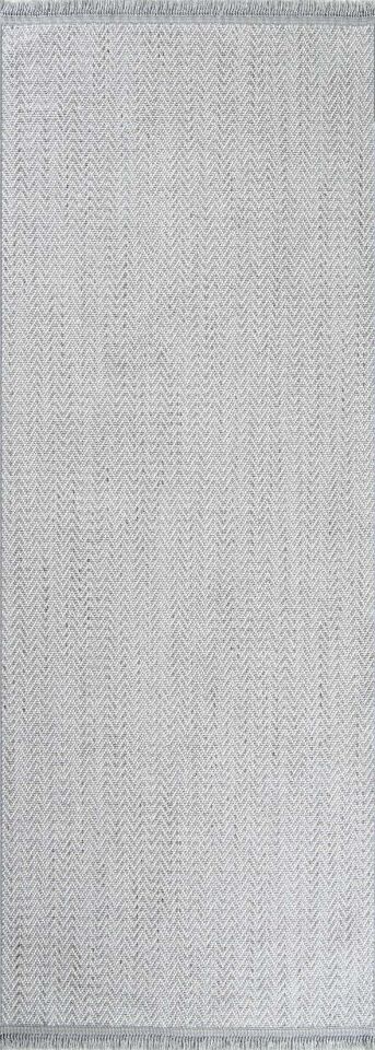 Dekorenti Piana 1109 Gri – Pamuk Tabanlı Örgü Saçaklı Modern Polyester Halı