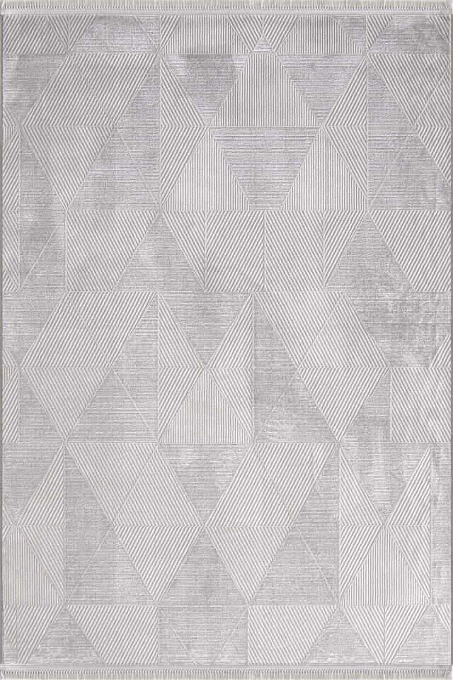 Enti Akik 8606 Gri - Modern Geometrik Desenli Akrilik Halı