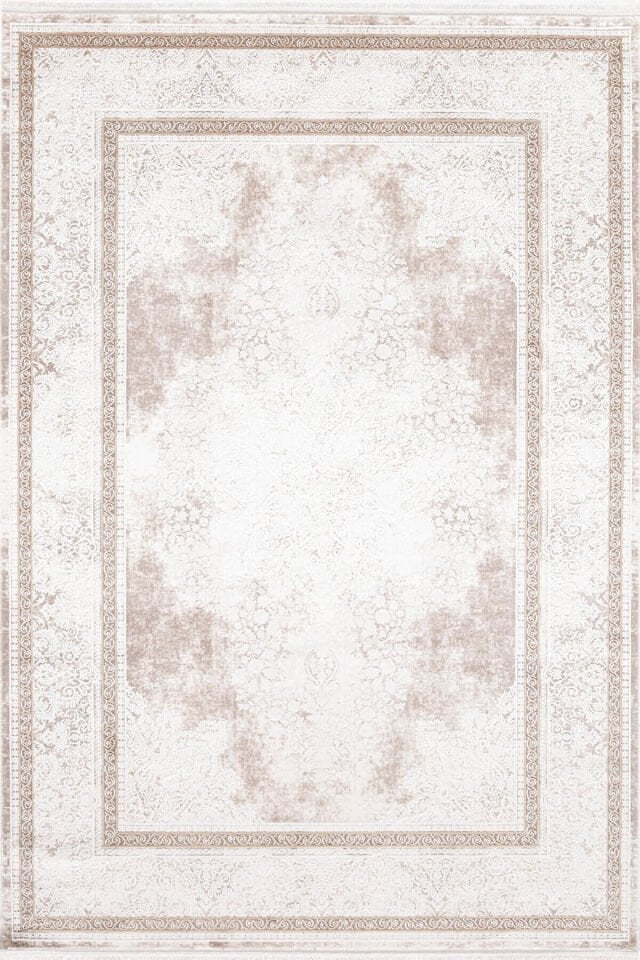 Romans Naturel 1712 Kahverengi - Klasik Çerçeve Desenli Premium Halı