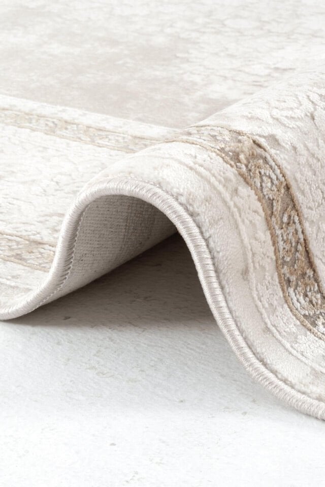 Romans Naturel 1712 Kahverengi - Klasik Çerçeve Desenli Premium Halı