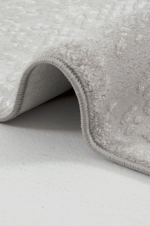 Enti Akik 8607 Gri - Dokulu Geometrik Akrilik Halı