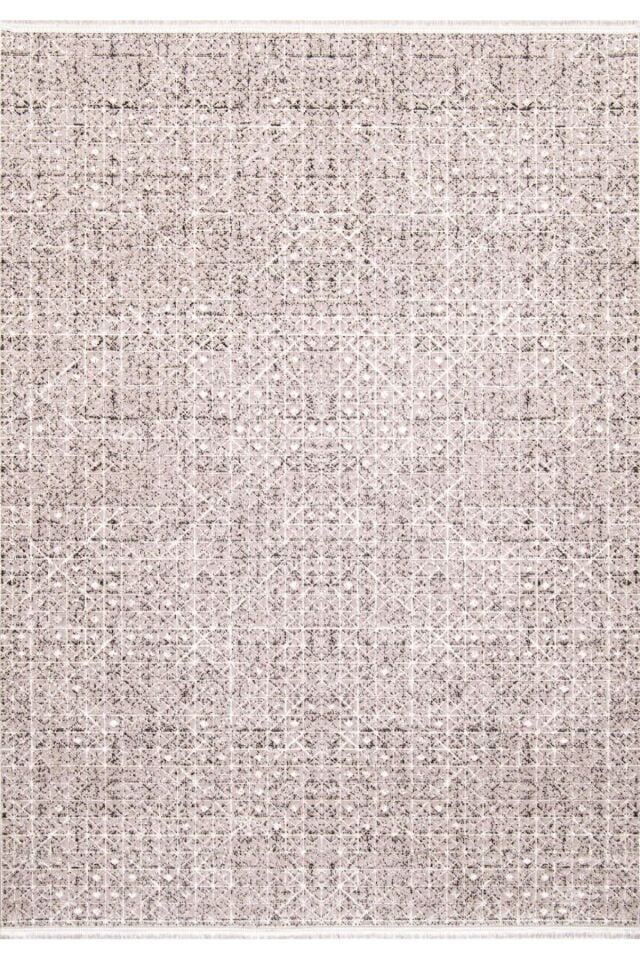 Dekorenti Sateen 6403 Gri - Nostaljik Detaylı Açık Gri Halı