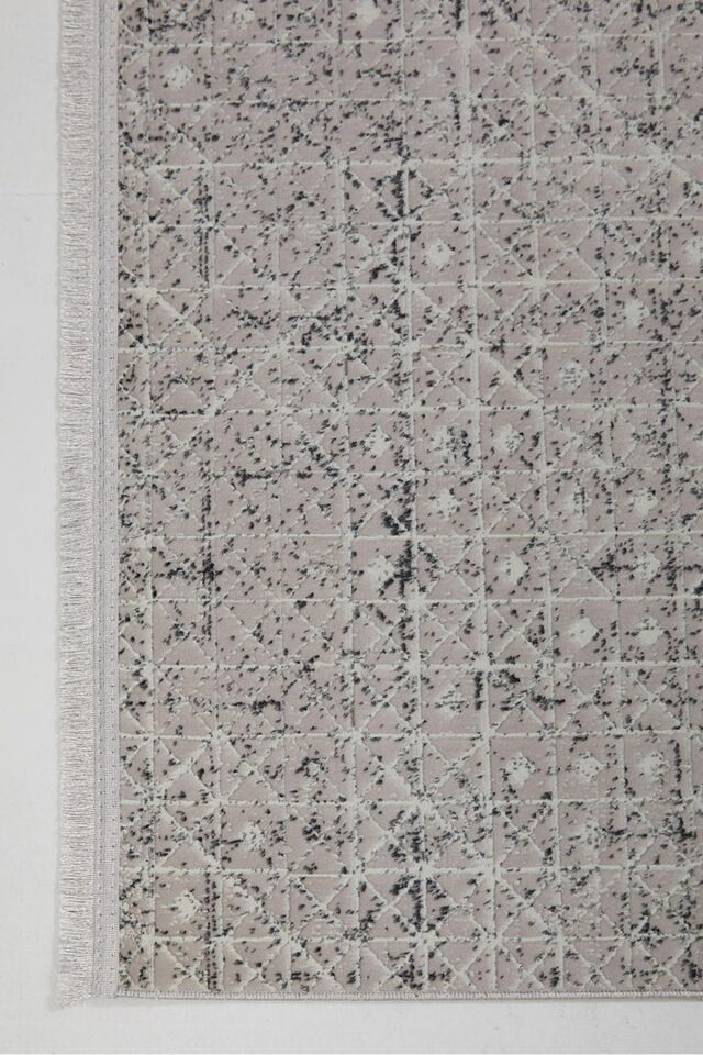 Dekorenti Sateen 6403 Gri - Nostaljik Detaylı Açık Gri Halı