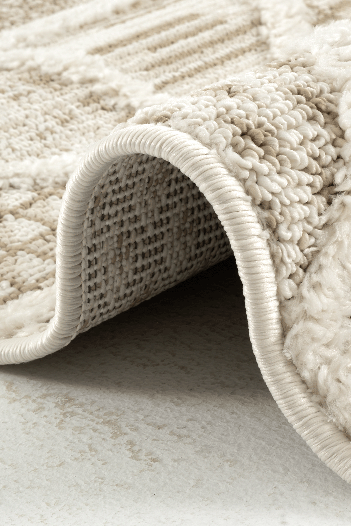 Step 2201 Krem Daire - Yumuşak Tozumaz  Dayanıklı Modern Halı 080x080