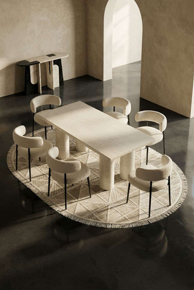 Step 2201 Krem Oval - Yumuşak Tozumaz  Dayanıklı Modern Halı 080x150