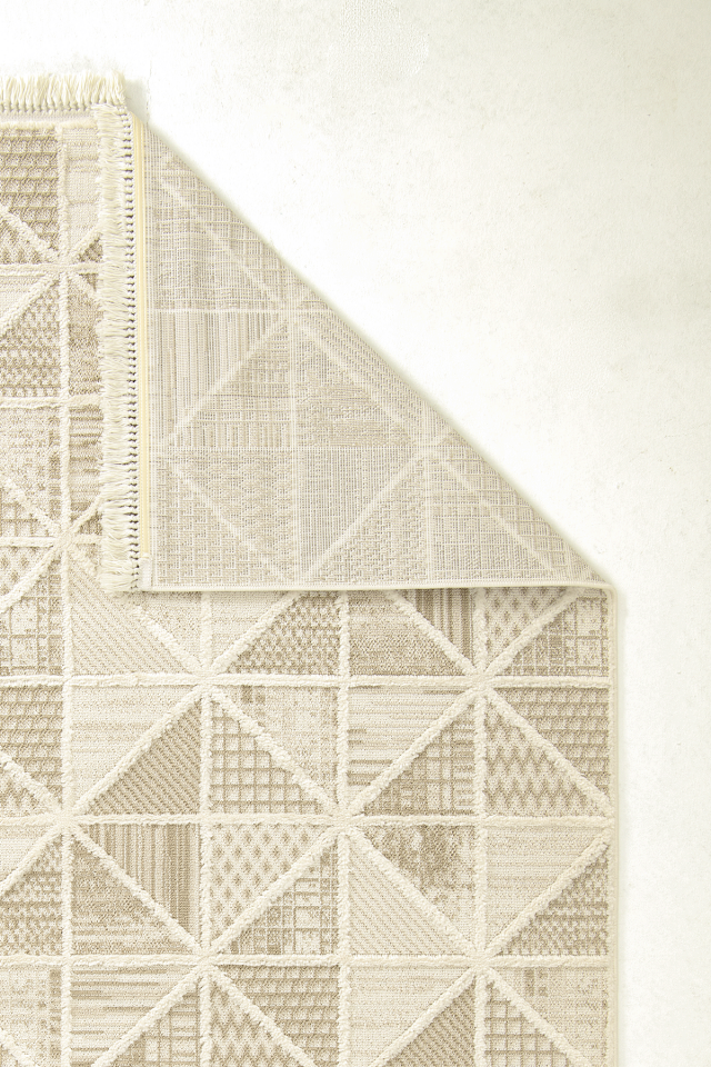 Dekorenti Step 2201 Krem Oval - Yumuşak Tozumaz  Dayanıklı Modern Halı