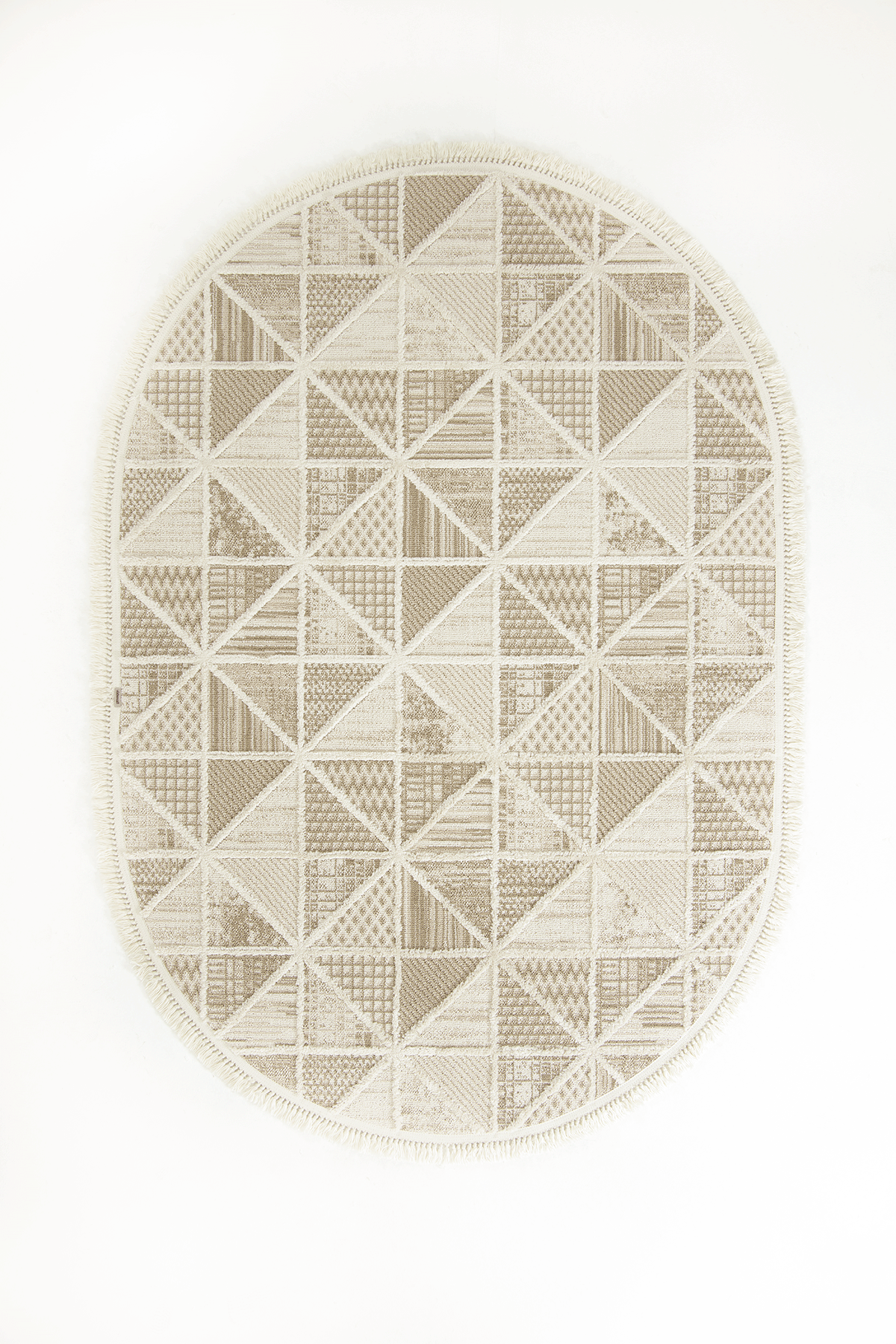 Step 2201 Krem Oval - Yumuşak Tozumaz  Dayanıklı Modern Halı 080x150