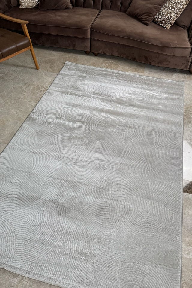 Enti Akik 8614 Gri - Modern Retro Geometrik Akrilik Halı