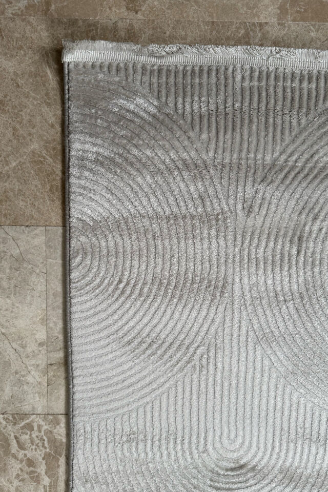 Enti Akik 8614 Gri - Modern Retro Geometrik Akrilik Halı