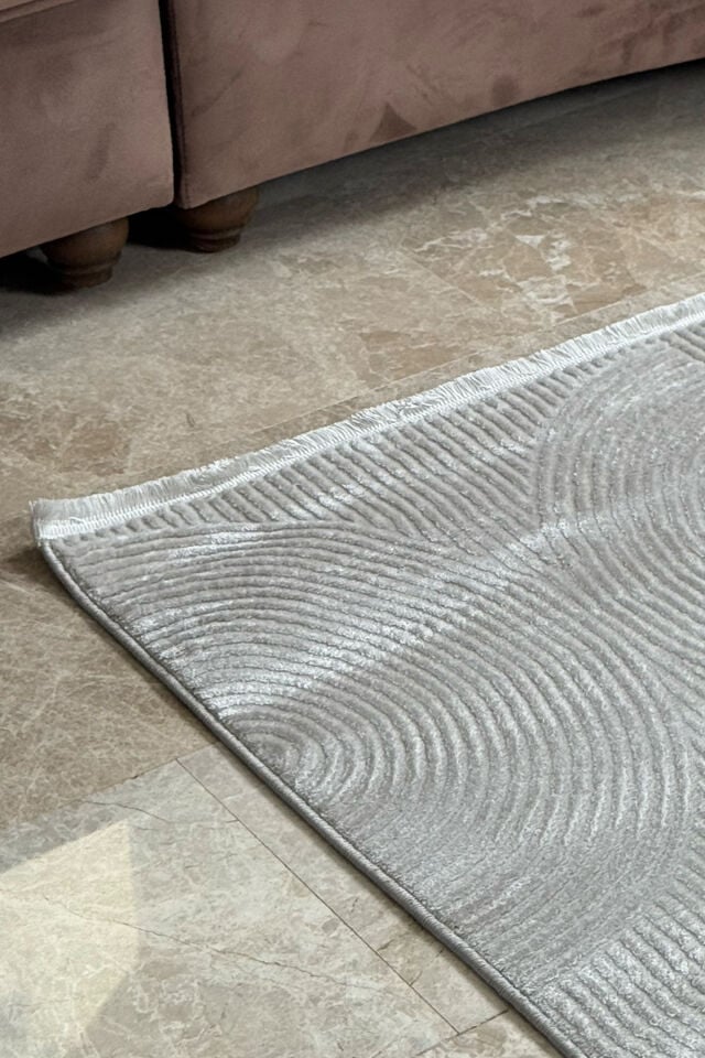 Enti Akik 8614 Gri - Modern Retro Geometrik Akrilik Halı