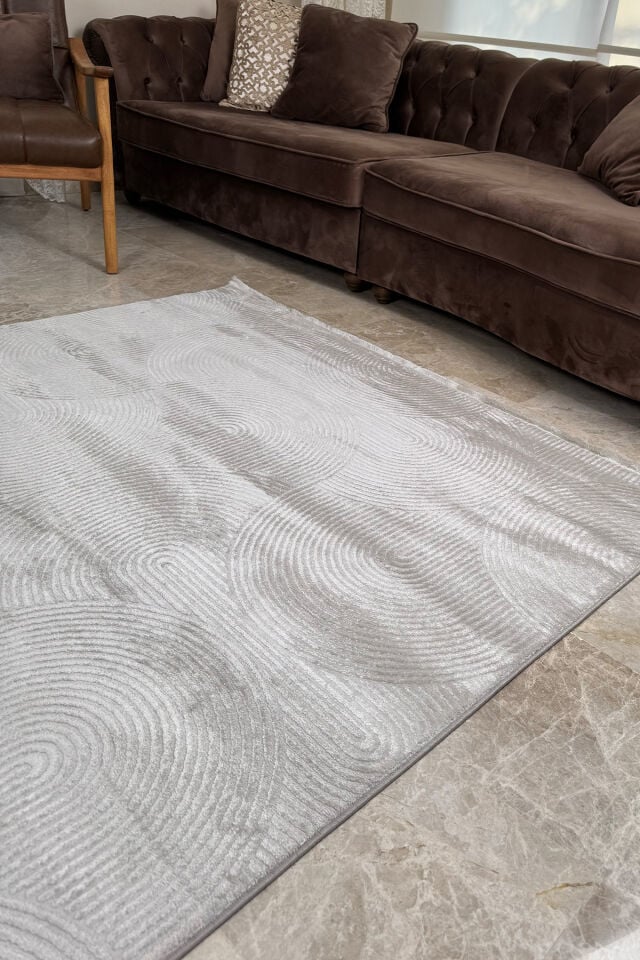 Enti Akik 8614 Gri - Modern Retro Geometrik Akrilik Halı