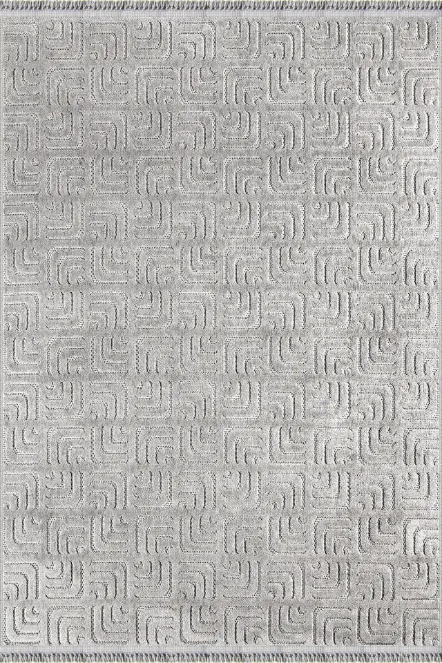 Dekorenti Prag 9210 Koyu Gri – Modern Örgü Saçaklı Yumuşak Tuşeli İskandinav Halı