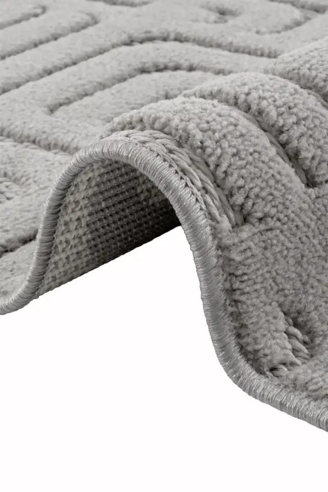 Dekorenti Prag 9210 Koyu Gri – Modern Örgü Saçaklı Yumuşak Tuşeli İskandinav Halı