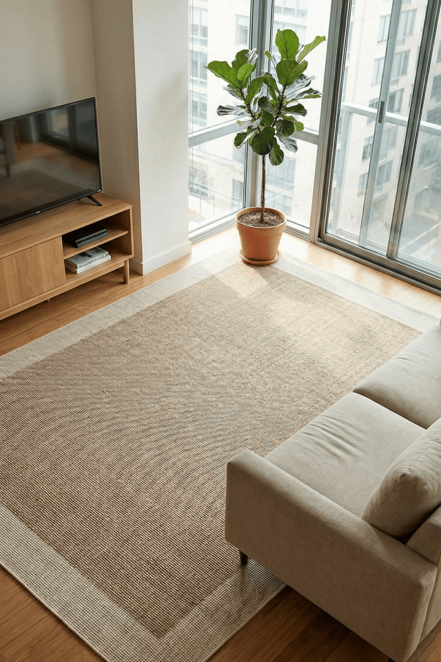 Dekorenti Antik 1807 Bej - Çoban Dikişli Jut Tabanlı Çerçeveli Halı