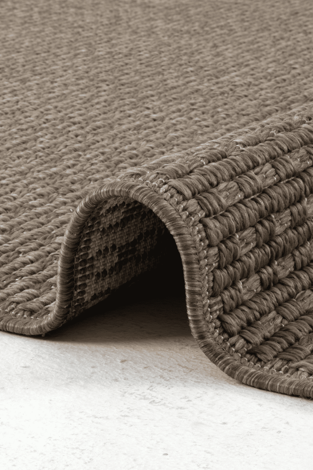 Sahra 9902 Kahverengi - İnce Polip Jüt Tabanlı Modern Makine Halısı 200x290