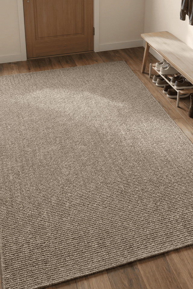 Sahra 9902 Kahverengi - İnce Polip Jüt Tabanlı Modern Makine Halısı 200x290