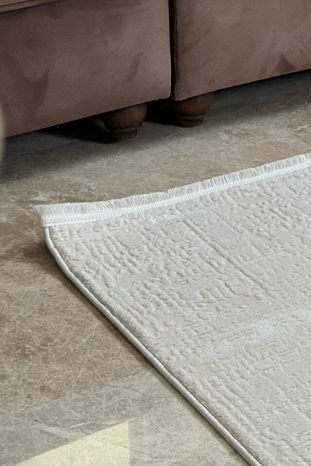 Enti Akik 8610 Krem - Modern Dokulu Akrilik Halı