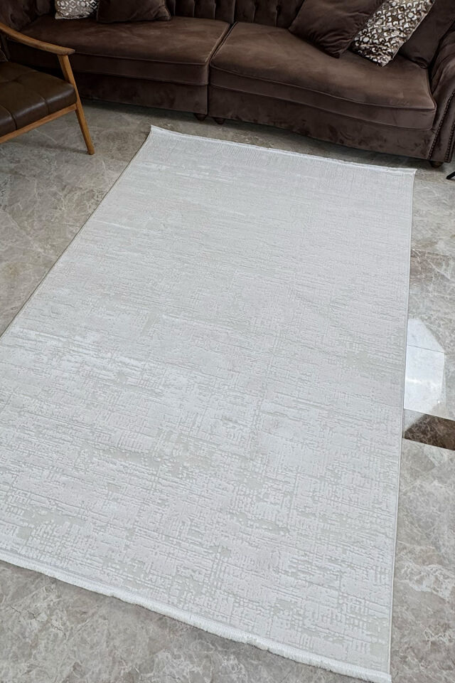 Enti Akik 8610 Krem - Modern Dokulu Akrilik Halı