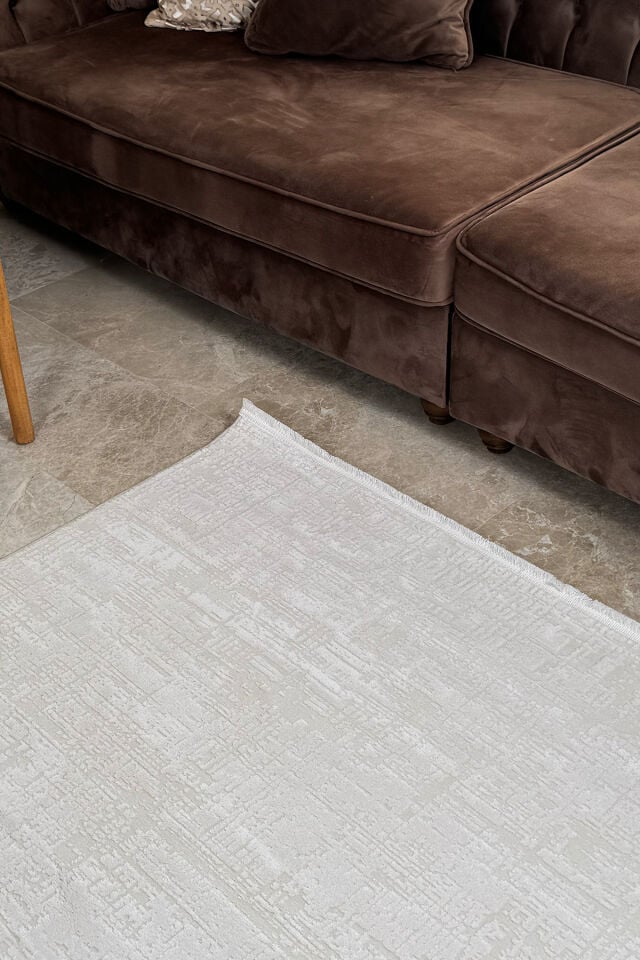 Enti Akik 8610 Krem - Modern Dokulu Akrilik Halı