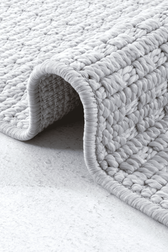 Sahra 9903 Beyaz - İnce Polip Jüt Tabanlı Modern Makine Halısı 200x290