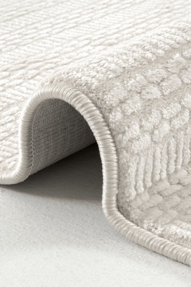 Enti Akik 8611 Krem - Çizgili Bohem Akrilik Halı