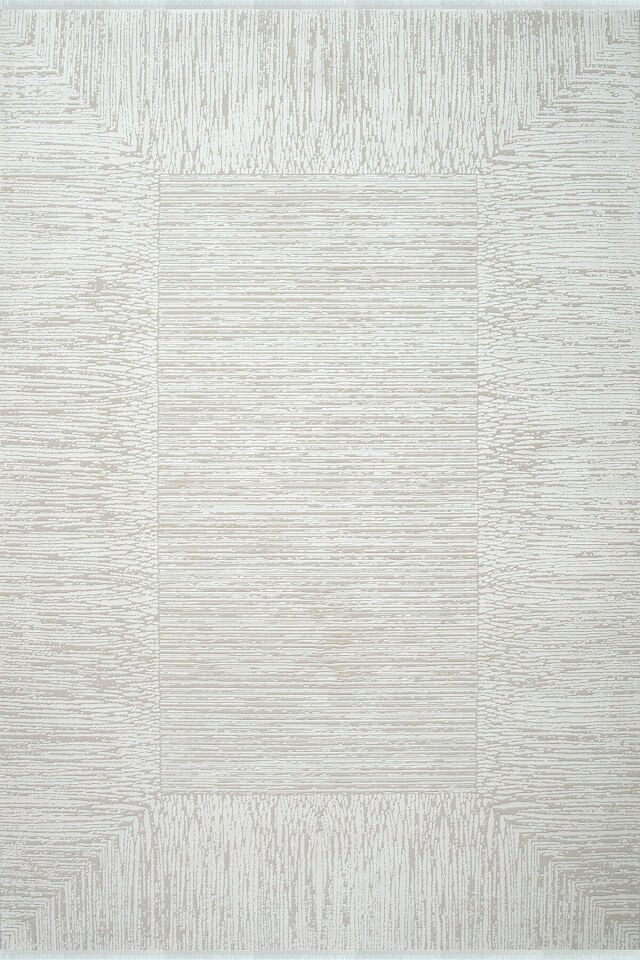 Romans Sembol 2906 Krem Halı-  Akrilik Çerçeveli Sade Desenli Halı