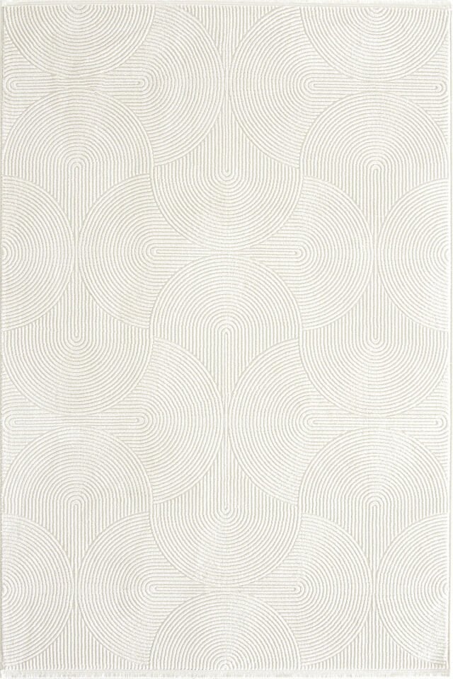 Enti Akik 8612 Krem - Modern Retro Geometrik Akrilik Halı