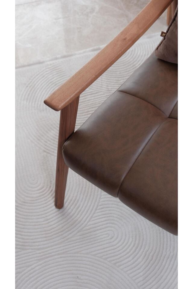 Enti Akik 8612 Krem - Modern Retro Geometrik Akrilik Halı