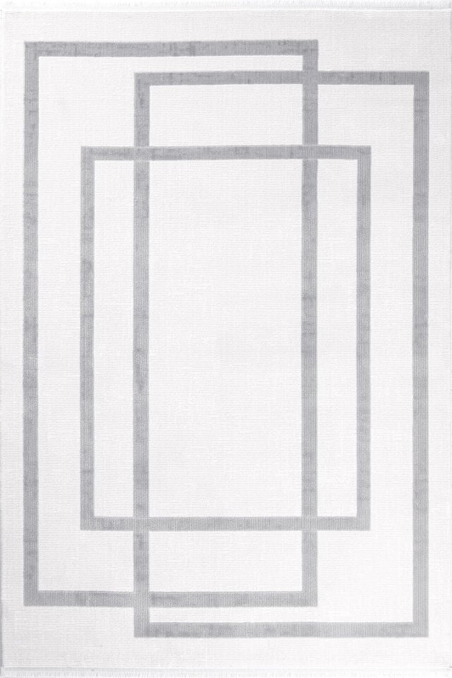 Romans Nita 1206 Gri - Geometrik Desenli Çizgili Halı