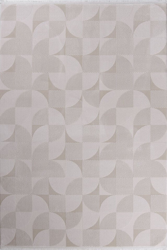Romans Nita 1209 Bej - Geometrik Desenli Akrilik Halı