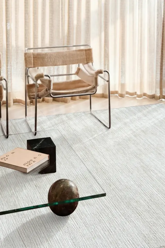 Romans Doku 2101 Bej Dokulu Akrilik Modern Salon Halısı