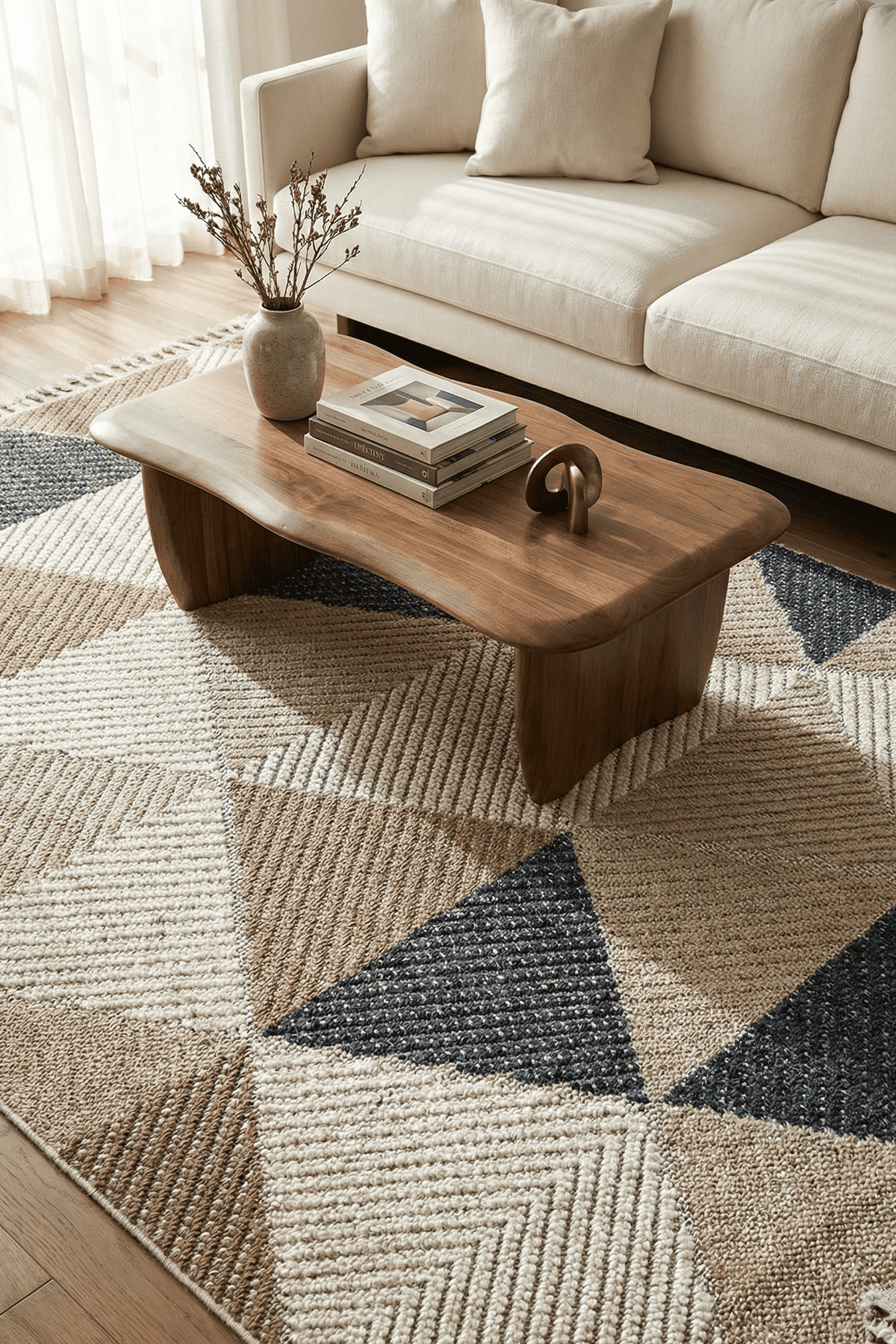 Bukle 1405 Sarı – Modern Geometrik Desenli Tozumaz Halı 160x230