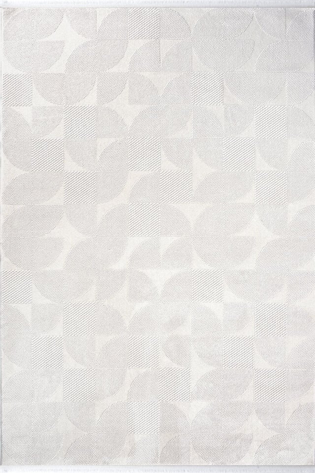 Romans Nita 1210 Krem - Geometrik Desenli Akrilik Halı