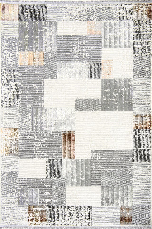 Enti Florya 8109 Gri Halı - Multi Modern Patchwork Desenli Halı