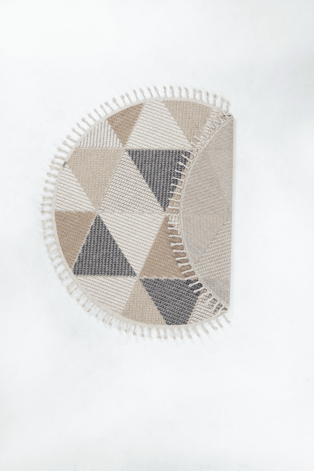 Dekorenti Bukle 1405 Sarı Daire – Modern Geometrik Desenli Tozumaz Halı