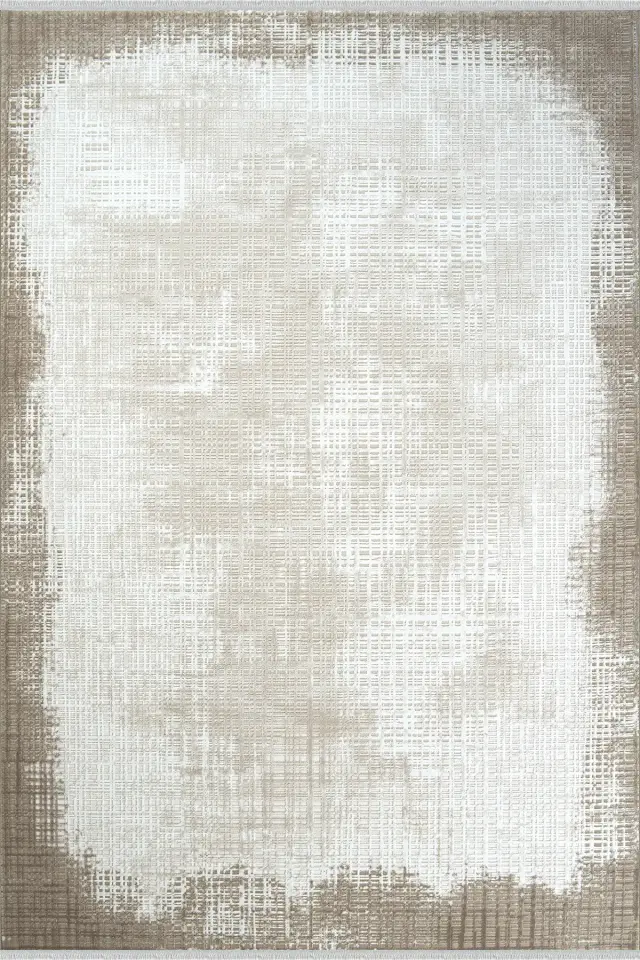 Romans Doku 2102 Kahverengi Çerçeveli Dokulu Modern Salon Halısı